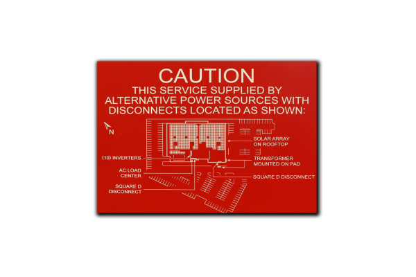 Engraved Plastic Solar Sitemap from MSI